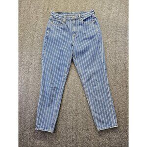 American Eagle High Rise 90's Style Mom Jeans Striped Tapered Size 6